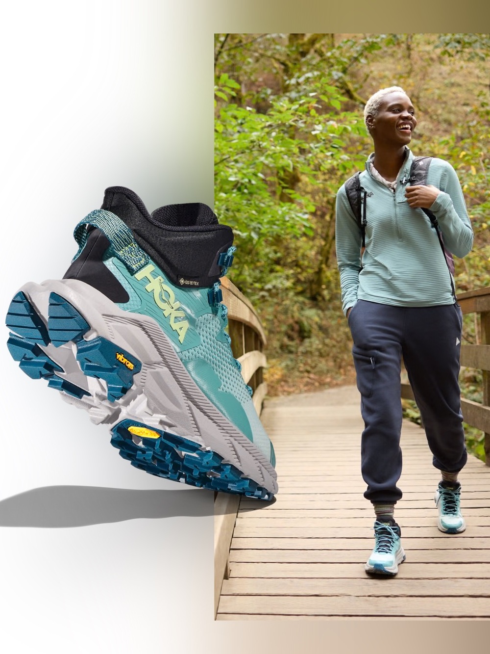 HOKA WOMENS TRAIL CODE GTX HIKING SHOES 9B